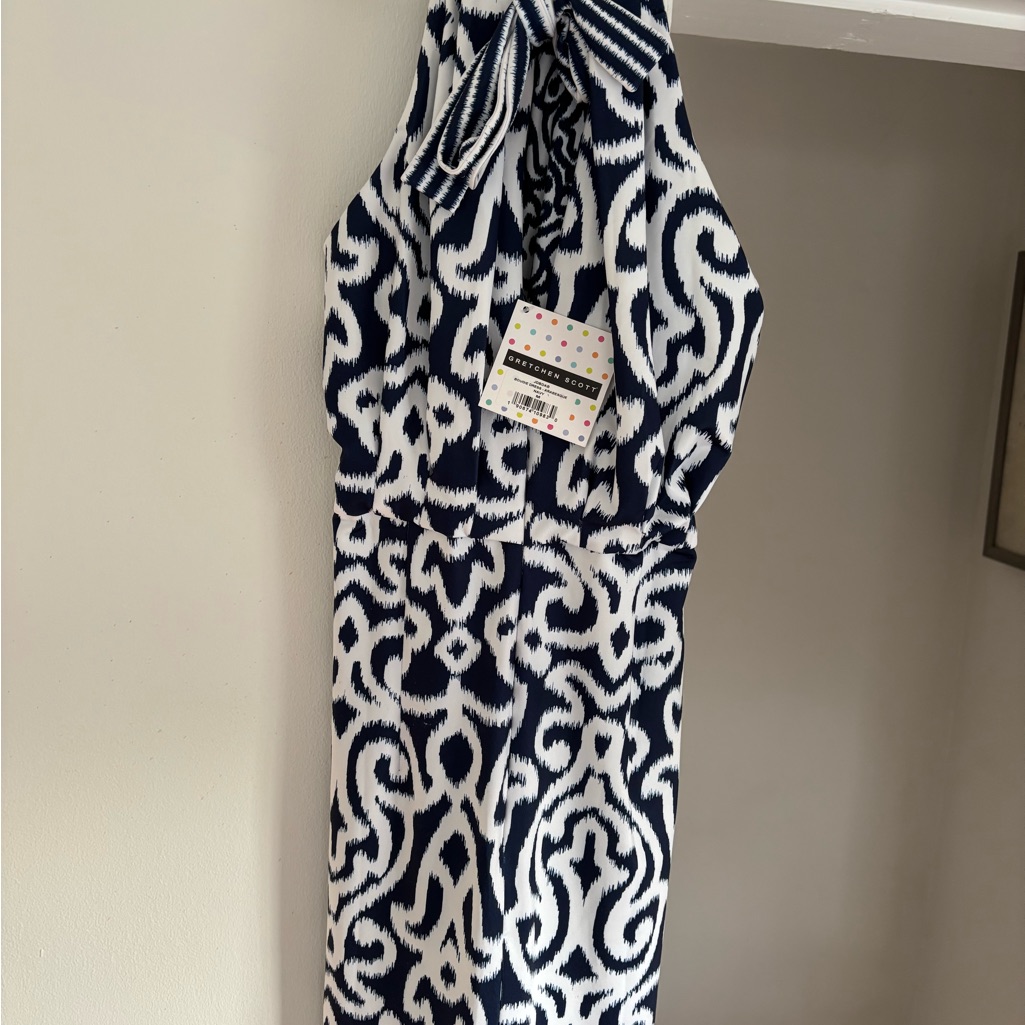 Gretchen Scott Designs Navy And White Bougie Dress